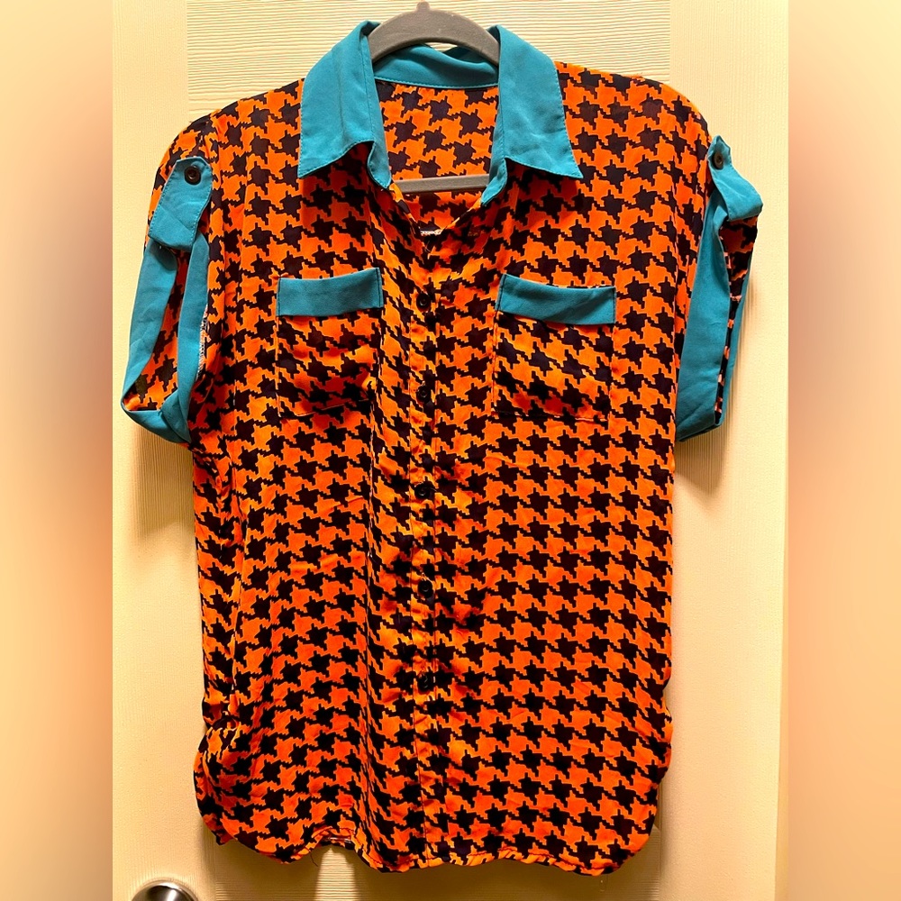 Orange /Retro Summer Top Fit S